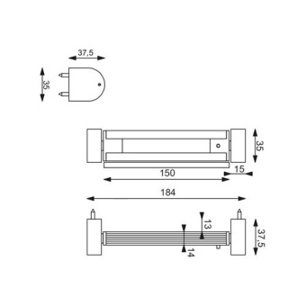 Prebit LED Surface Mounted Fixture UB02-3 Matte Chrome 12/24V Warm White Adjustable And Dimmable
