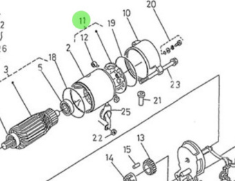 Nanni Diesel 970313093 - Starter Brush Holder Assembly for N4 Series Engines