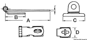 Osculati 38.441.13 - SS Peak Hasp 91x29 mm