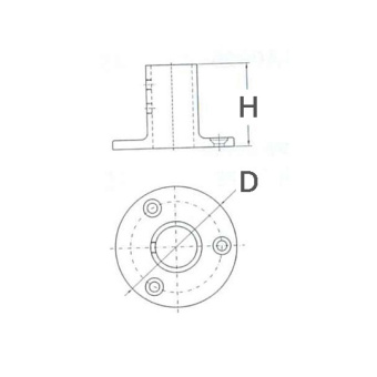 Round Base 90° 25 mm