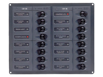 BEP 904NM - Circuit Breaker Panel DC 12V 16x Single Pole