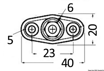 Osculati 14.205.01 - Power Post Junction Mini 40 x 20 mm