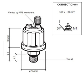 VDO 362-081-003-002K - DS Pressure Sender 0-10 Bar - 1/8-27 NPTF