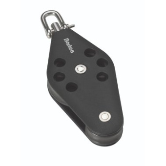 Barton N02430 - Fiddle Block Swivel Size 2 30/45mm – Plain Bearing, Ø30/45mm Sheaves, Max Rope 8mm