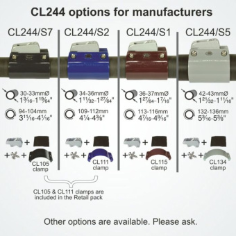 Clamcleat CL115 Boom Clamp for CL244 Cleat, 36–37 mm Tubes