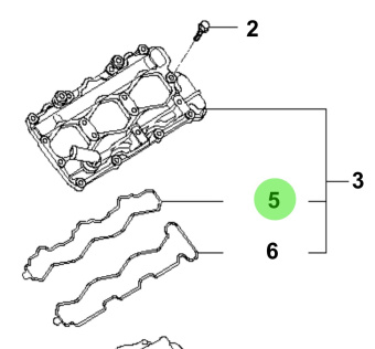 Bukh 22412-3A000 - Cylinder Head Cover Gasket for S270J Engines