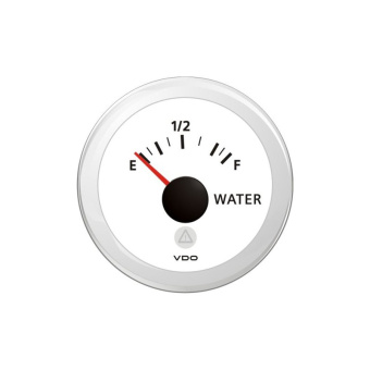 VDO A2C59514193 - Fresh water Gauge (resistive) E -1/2 - F, White ViewLine 52 mm
