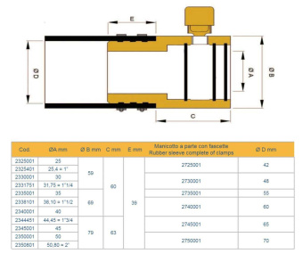 Bronze Seal - Propeller Shaft Sleeve Seal - Shaft ø30 mm