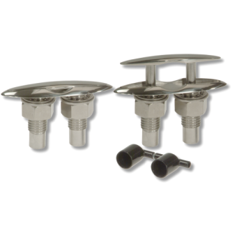 Allpa Stainless Steel Pop-Out Mooring Cleat, A=126mm, B=64mm, C=22mm, D=46mm, E=22mm