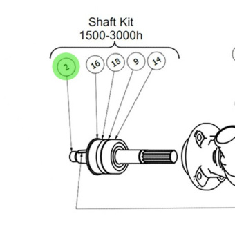 Johnson Pump 01-36280 - Shaft Spare Part for F7B-9 Pump