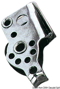 Viadana Micro Single Block with Becket and Cam Cleat for Rope up to 5 mm, 17 mm Sheave