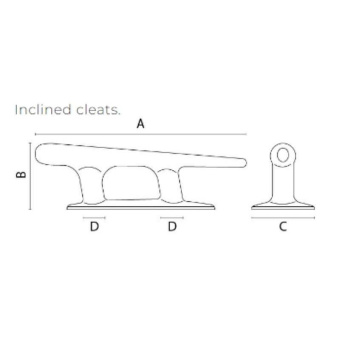 Foresti & Suardi 31B.C - Inclined Cleat Chrome 145X50X40 mm