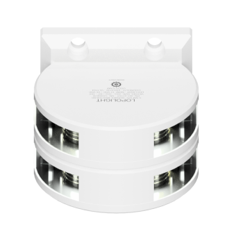 Lopolight 201-011ST-WH - Navigation Light 3NM 225° White, Masthead, Double, White Coated