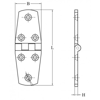 Hexagonal Hinge Thickness 4.5 mm 76X38 mm