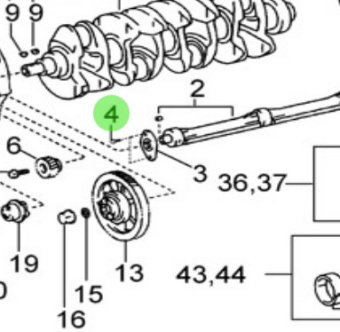 Nanni Diesel 970314135 - Flange Bolt for Crankshaft and Piston Assembly