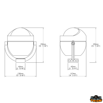 Trem L4580012 - Compass with Bracket Mount C12-002 Series Black Color