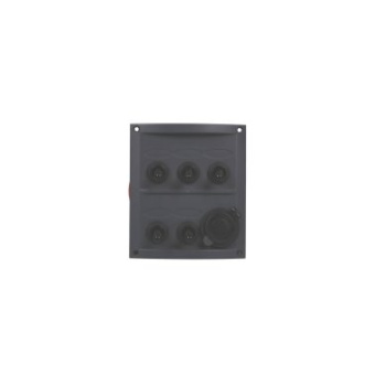 Euromarine Watertight Electrical Panel - 5 Switches + 1 X 12v Outlet