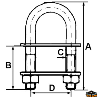 Trem N3413160 - U-Bolt With Conical Connector Length 160 mm