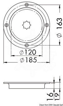 Osculati 20.100.40 - Inspection Hatch AISI 316 Passage 120 mm