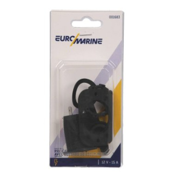 Euromarine Black Cigar-Lighter Socket + Cap - Lockable