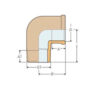 Guidi Elbow Bronze 2 1/2" Female-Male