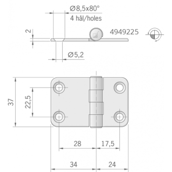 Roca Hinge 58X37 mm