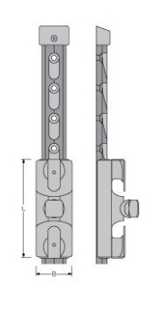 Antal 602.312 - Aluminum 'Automatic' T-Track (32x6) For Slider, Cut Out Ø=6mm, Hole Spacing 50mm