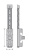 Antal 602.312 - Aluminum 'Automatic' T-Track (32x6) For Slider, Cut Out Ø=6mm, Hole Spacing 50mm