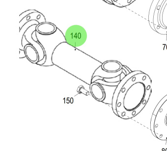 Steyr 2178836-0 - Long PTO Sliding Shaft L=354 mm +70