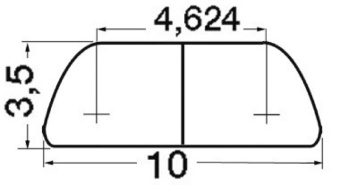 Osculati 44.479.10 - Semi-Round AISI316 Profile 10 mm (3 m)