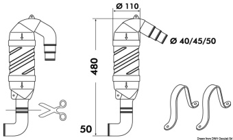 Osculati 51.374.01 - Exhaust Muffler Inlet Downwards