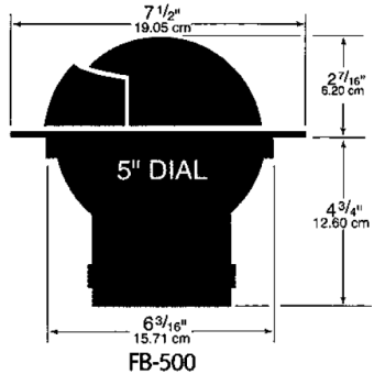 Ritchie Compass 'Globemaster FB-500', 12/24/32v, Flush Mount, Ø127mm/2 Of 5°, Black (Power)