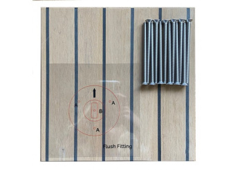 Rapid Marine PE25FFKIT-4-GY - Padeye Kit - Flush Fitting x 4, 4x25mm Tie Down Straps Grey