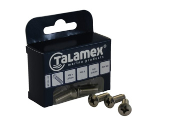 Talamex Stainless Steel AISI 316 Raised Phillips Head Bolt DIN 966 M4 x 20 (72 pcs)