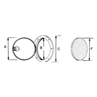 Allpa Plastic Inspection Hatch, A=250mm, B=235mm, C=315mm, F=265mm, White