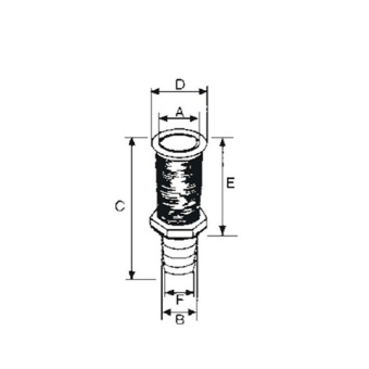 Nuova Rade PVC Through Hull With Hose Connector Black