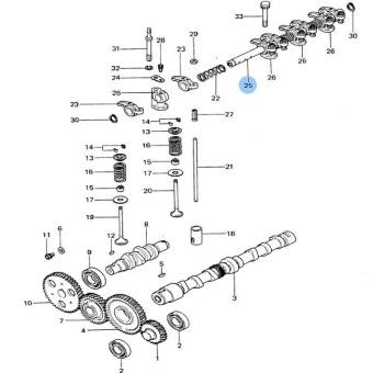 Vetus STM3402 - Rocker Shaft M4