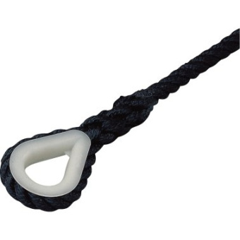 Corderie Lancelin Black Polyester Mooring & Anchoring Line With Nylon Thimble