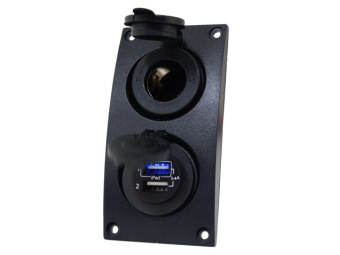 Talamex Switch Panel Curved Add On With 12V Socket & Double USB