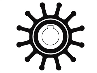 Technautic 7428 - Impeller W65xH41.4 Shaft 16 Key 12-Blade