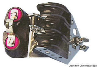 Viadana Delrin Ball Bearing Triple Block with Carbon Clamps for Rope up to 6-10 mm, 22-38 mm Sheaves