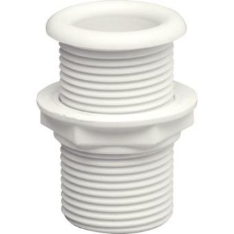 Plastimo 62162 - White Threaded Thru-hull Fitting ø25 - L62mm