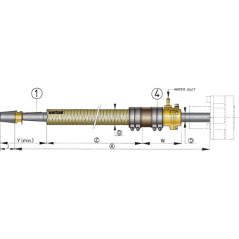 Vetus BG35/2000 - GRP Stern Tube with Cutlass Bearing, Ø35mm, 2000mm in Length