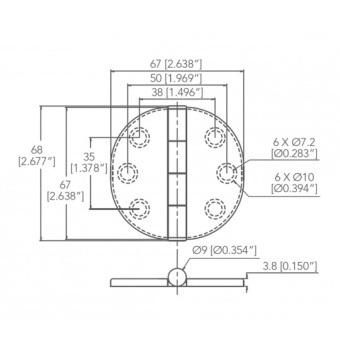 Marine Town Hinge With Cover Ø 65 mm