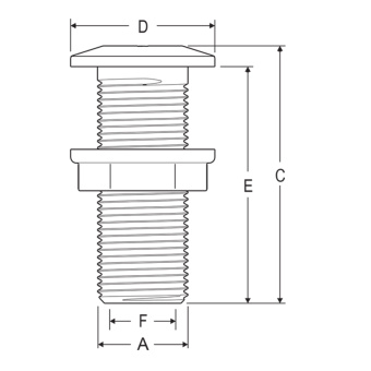 Nuova Rade 44746 - Thru-Hull Fitting 1 1/2'', L.98mm, White