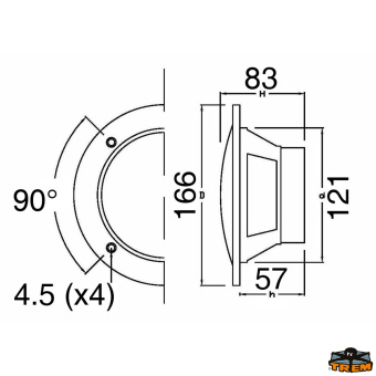 Trem L4601065 - Pair of Watertight Loudspeakers White 6,5” 5 KITs