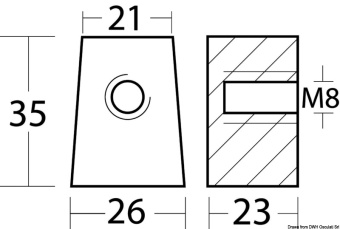 Yamaha 67C-45251-00/63D-45251-10 & Selva Zinc Leg Anode - Osculati 43.260.02