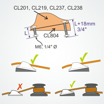 Clamcleat CL804 Tapered Pad for CL201, CL219, CL219AN, CL237 & CL238 Cleats