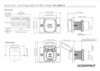 Scanstrut SC-USB-F4 Flip Pro Plus USB-A and USB-C Connection
