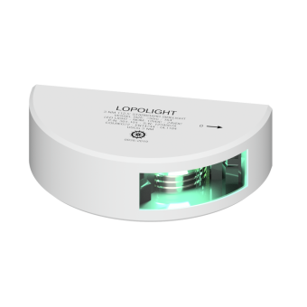 Lopolight 301-101-WH - Navigation Light 3NM 112,5° Green, Starboard, White Ceramic Coated